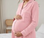 Pijama de Maternidad Camisera con Botones y Lactancia Cómodo