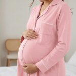 Pijama de Maternidad Camisera con Botones y Lactancia Cómodo
