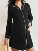 Pijama de Maternidad Camisera con Botones y Lactancia Cómodo - Imagen 4