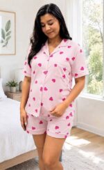 Pijama Mujer 2 piezas corto corazón - Imagen 2